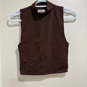 Babaton contor Brown Sleeveless Top